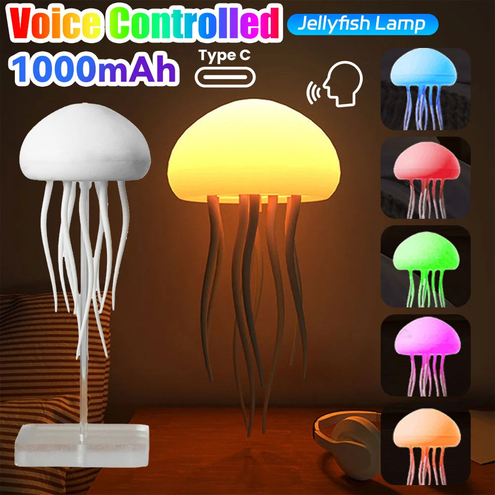 3D Jellyfish Voice Control Lamp